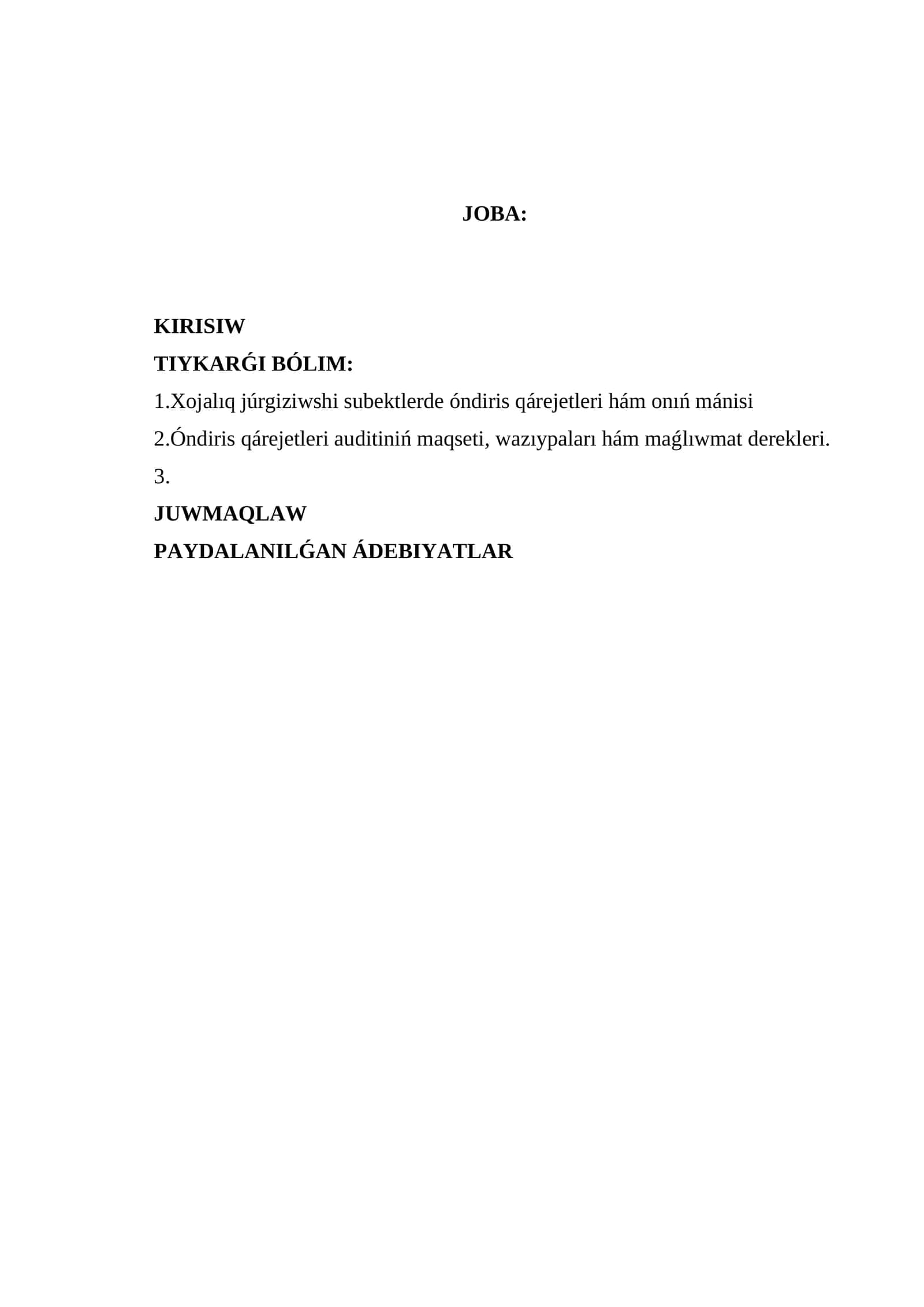Kárxananıń óndiris qárejetleri dep, ónimdi islep shigarıw 1