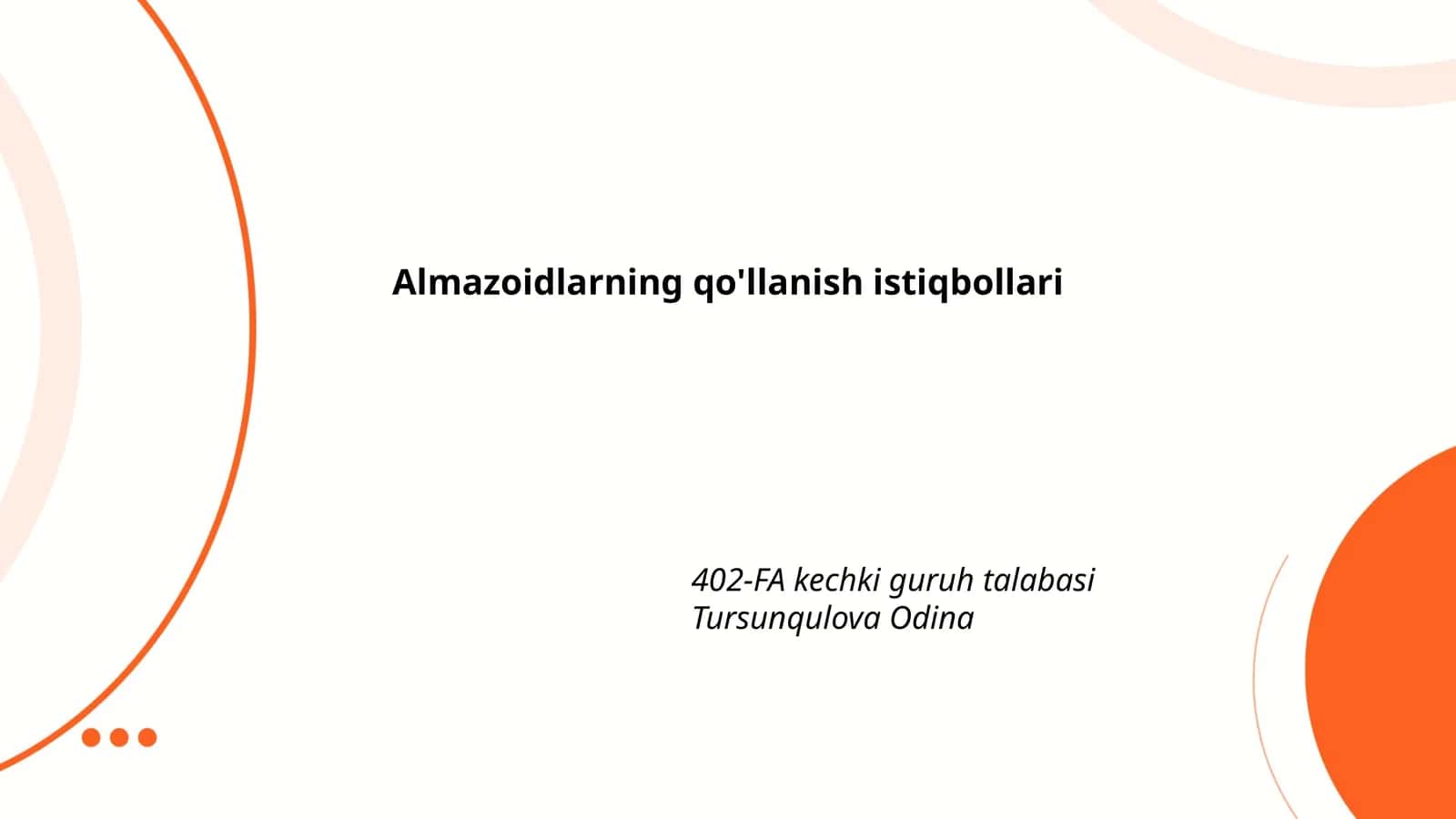Almazoidlarning qo'llanish istiqbollari 1