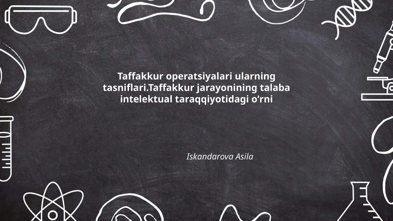 Taffakkur operatsiyalari ularning tasniflari 1