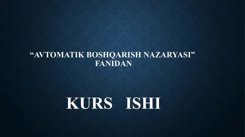 Avtomatik boshqarish nazaryasi