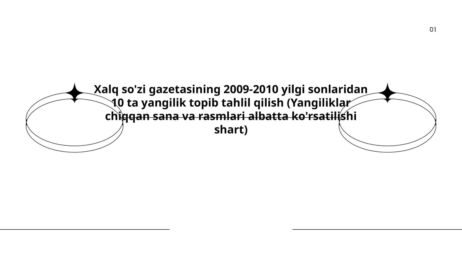Xalq so'zi gazetasining 2009-2010 yilgi sonlaridan 10 ta yangilik topib tahlil qilish 1
