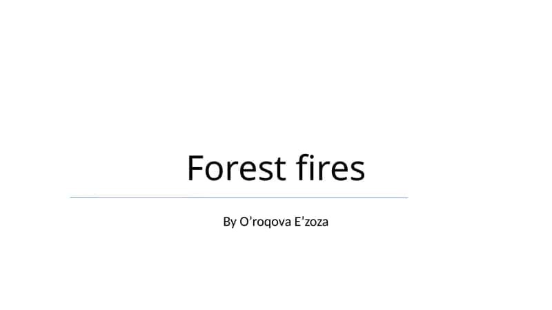 Forest fires 1