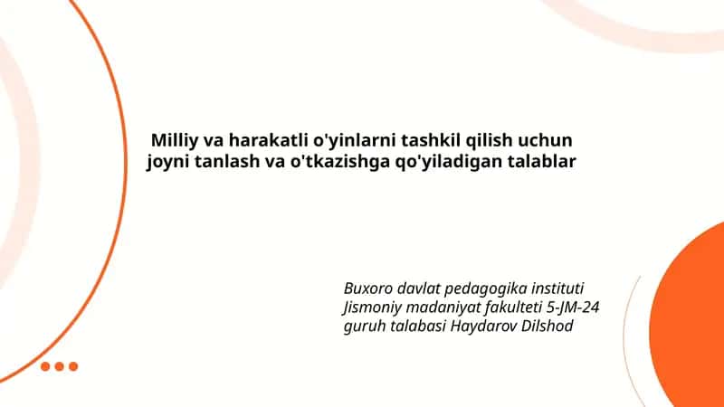 Milliy va harakatli o'yinlar 1