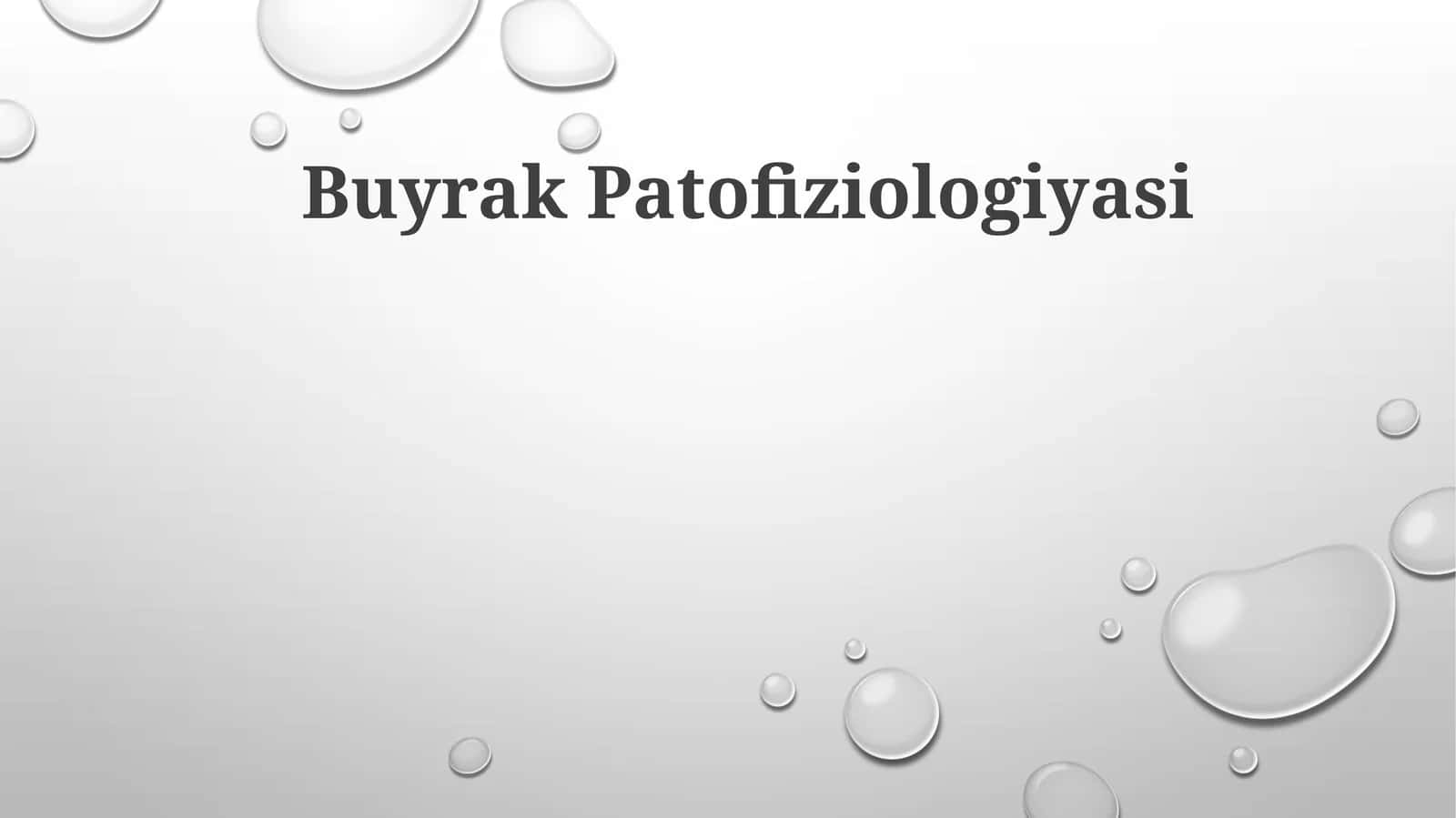 Buyrak Patofiziologiyasi 1