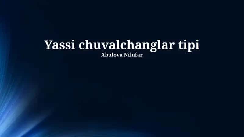 Yassi chuvalchanglar tipi 1