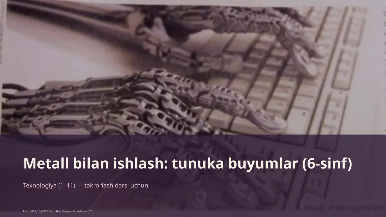 Metall bilan ishlash: tunuka buyumlar (6-sinf) 1