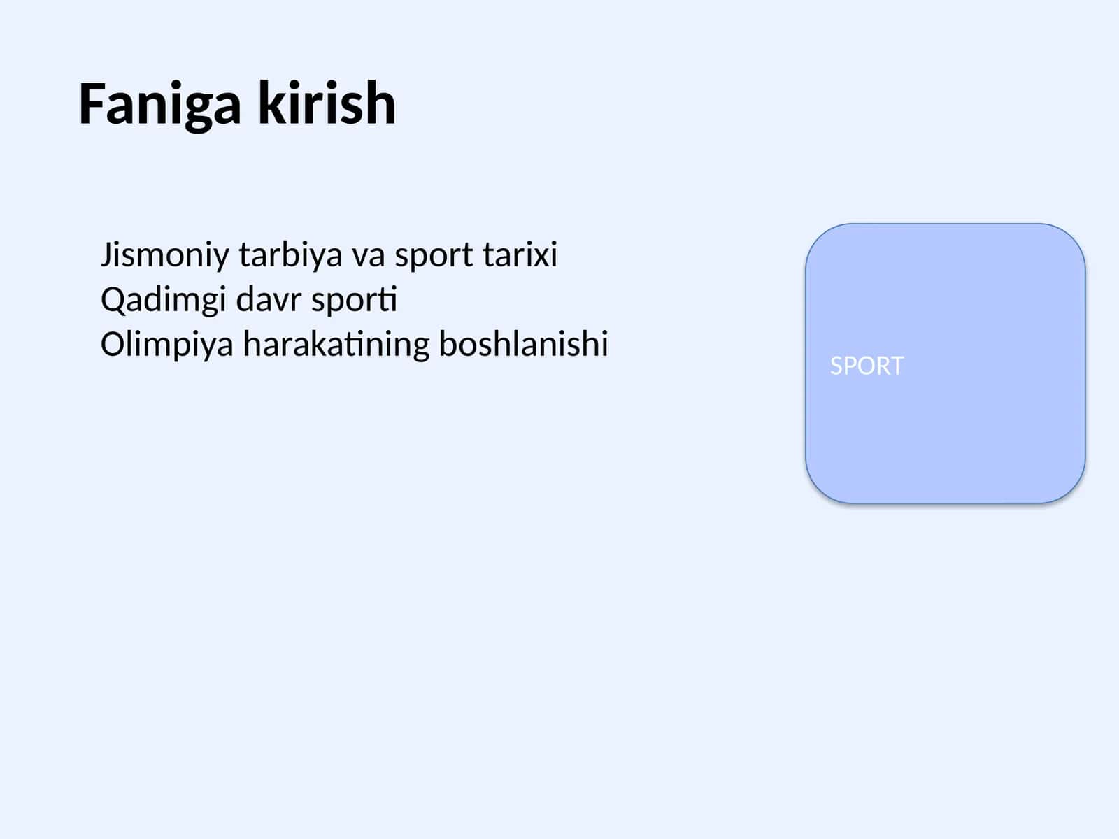 Jismoniy tarbiya va sport tarixi 1