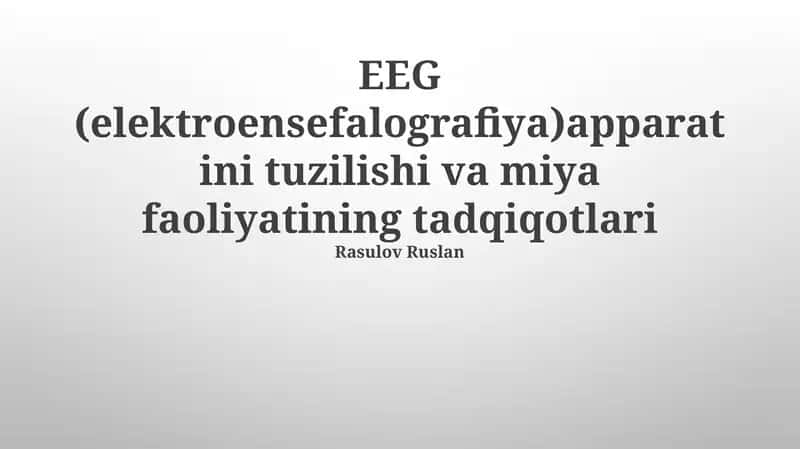 EEG (elektroensefalografiya) apparati 1