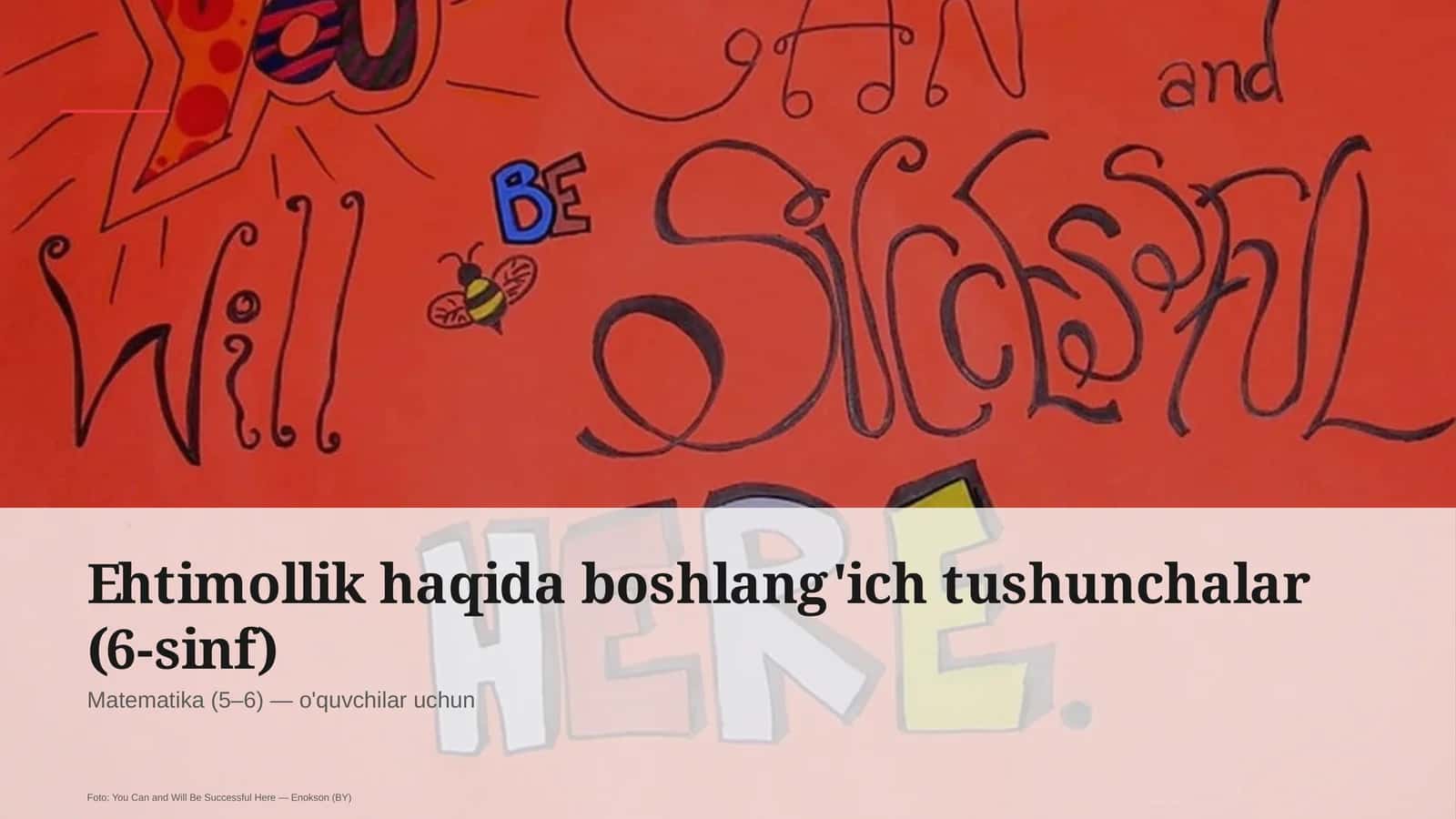 Ehtimollik haqida boshlang'ich tushunchalar (6-sinf) 1