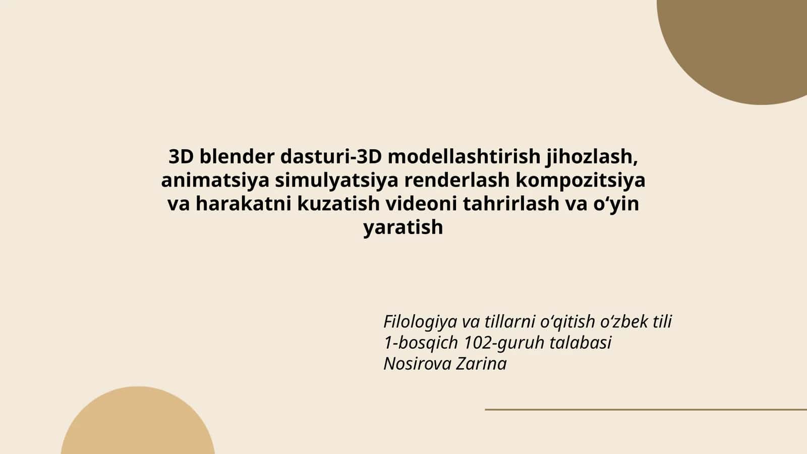 3D blender dasturi 1