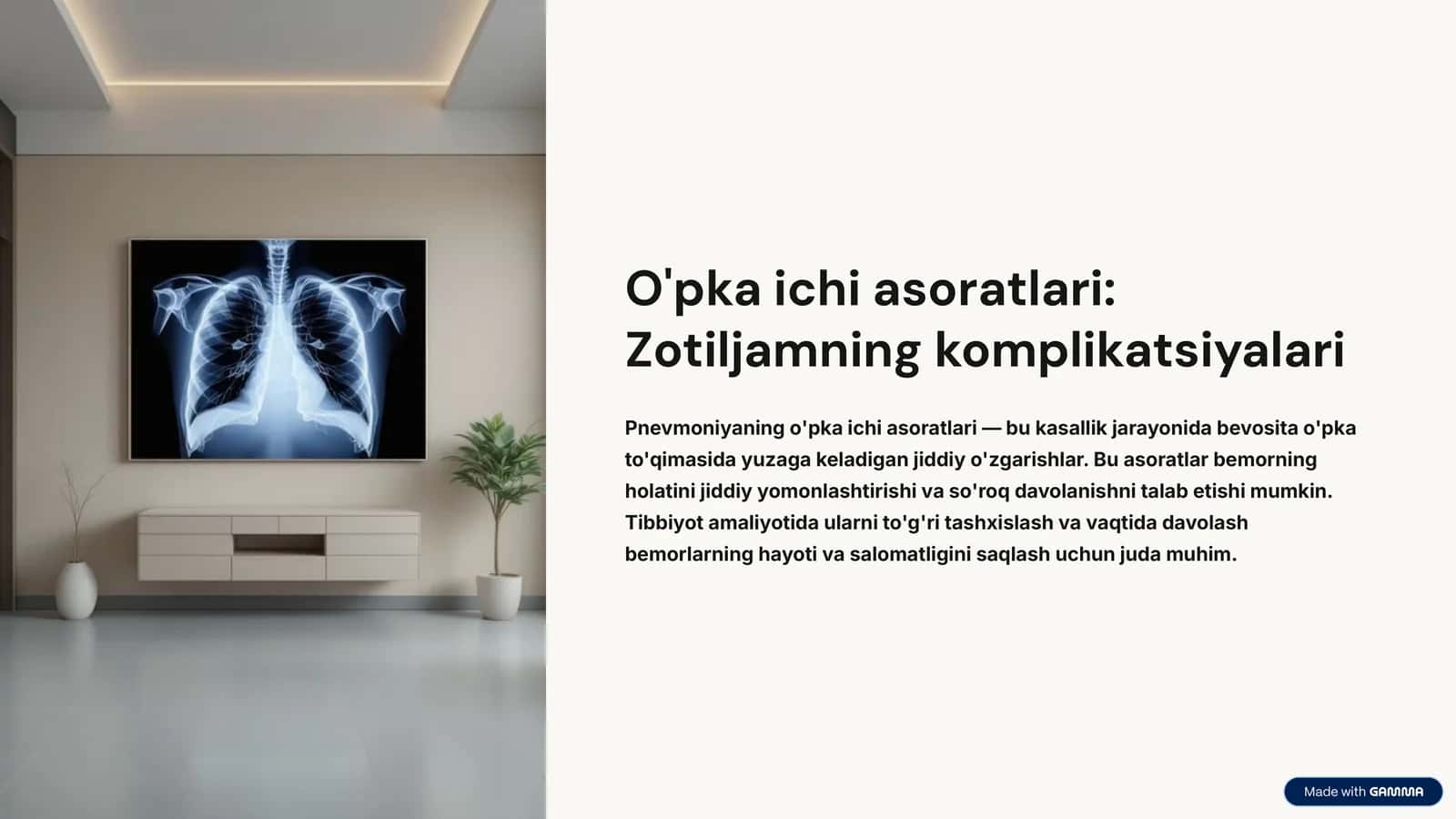 O'pka ichi asoratlari: Zotiljamning komplikatsiyalari 1