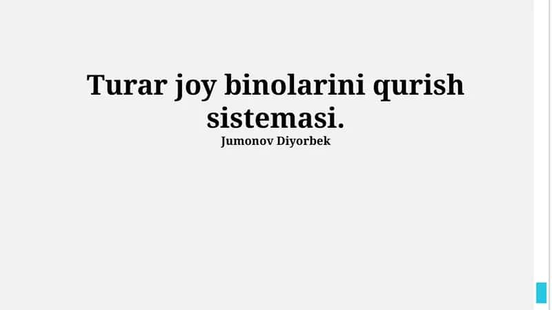 Turar joy binolarini qurish sistemasi 1