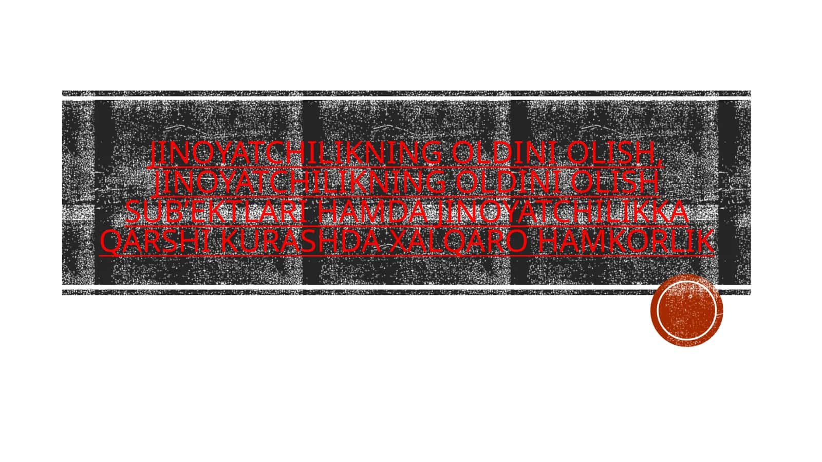 Jinoyatchilikning oldini olish 1