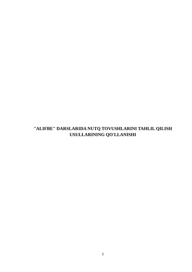 ALIFBE 1