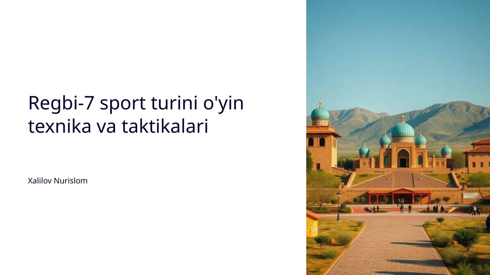 Regbi-7 sport turini o'yin texnika va taktikalari 1