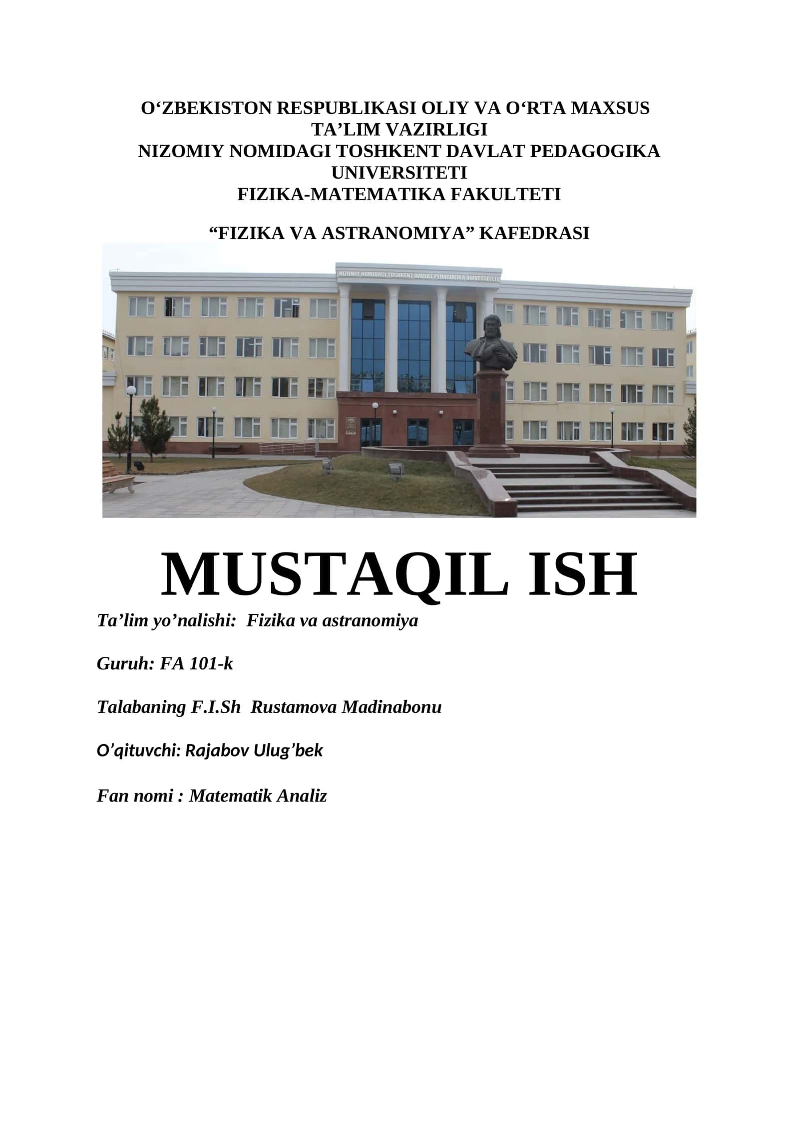 Matematik Analiz 1