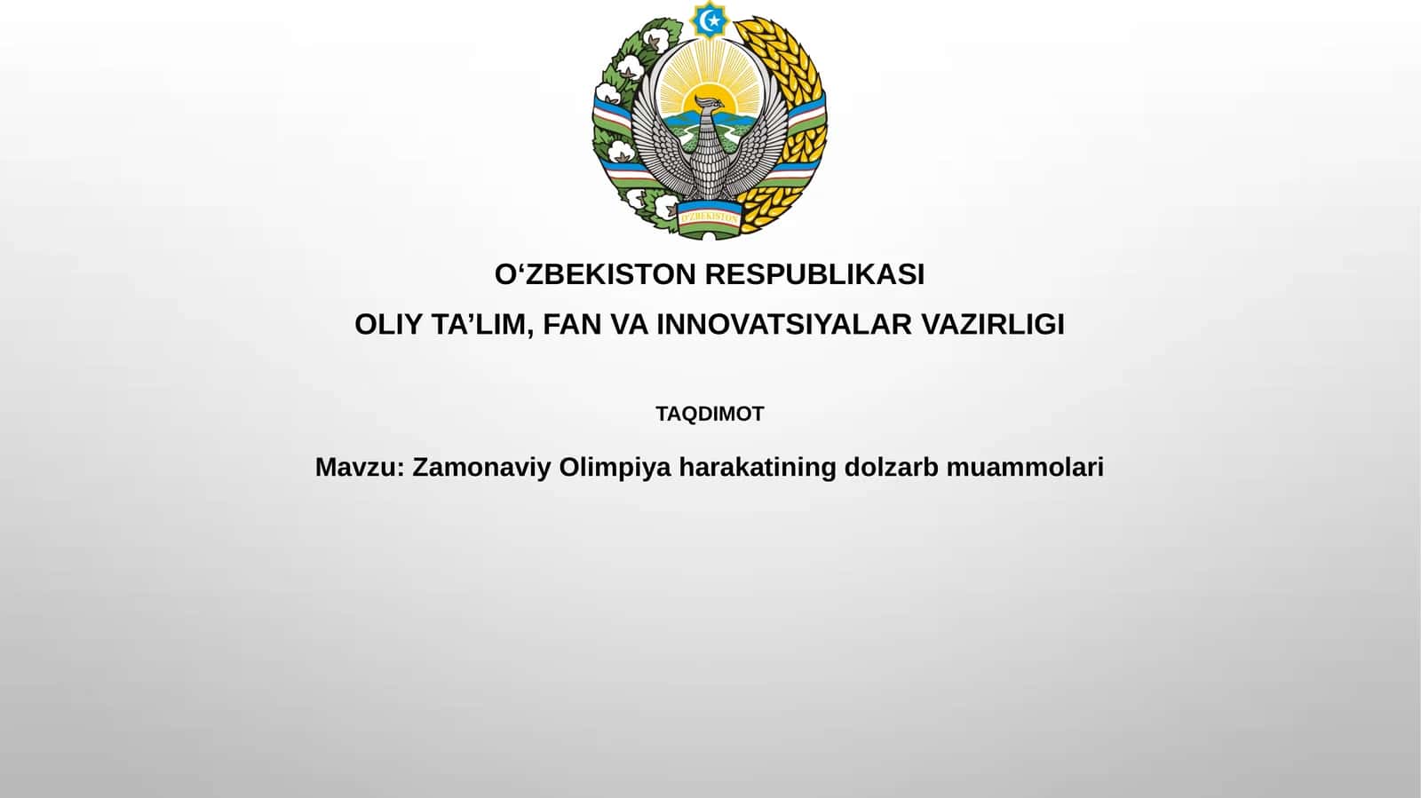 Zamonaviy Olimpiya harakatining dolzarb muammolari 1