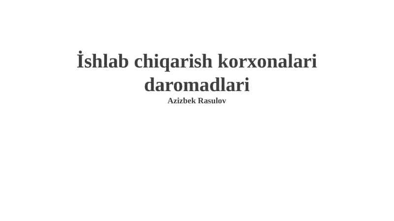 Daromadlarni Oshirish Yo'llari 1