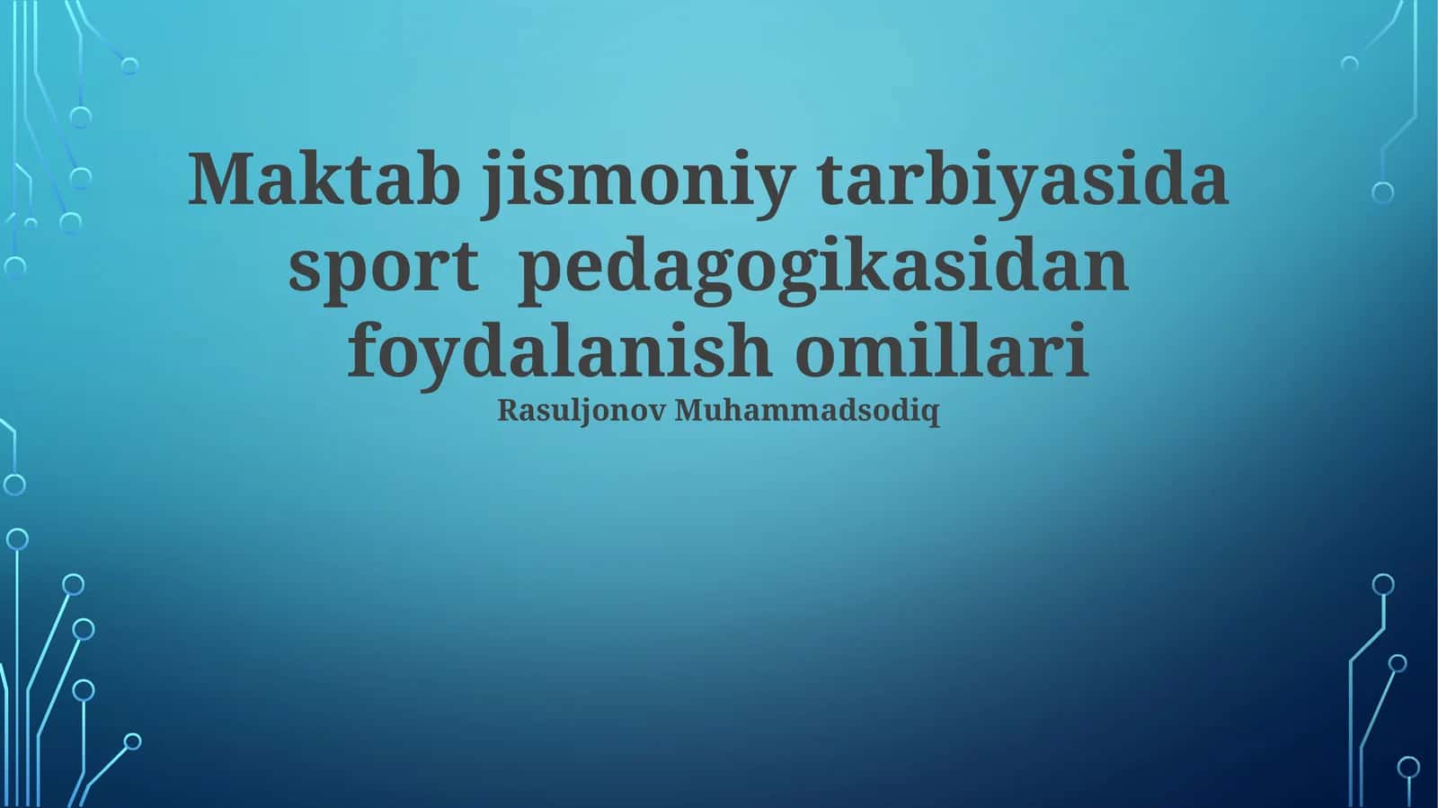 Sport pedagogikasi: Ta'rif va mohiyat 1