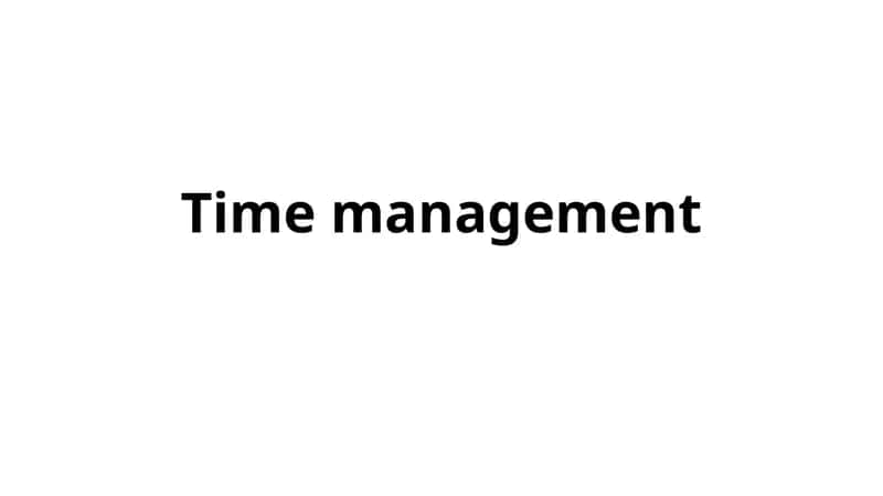 Time Management 1