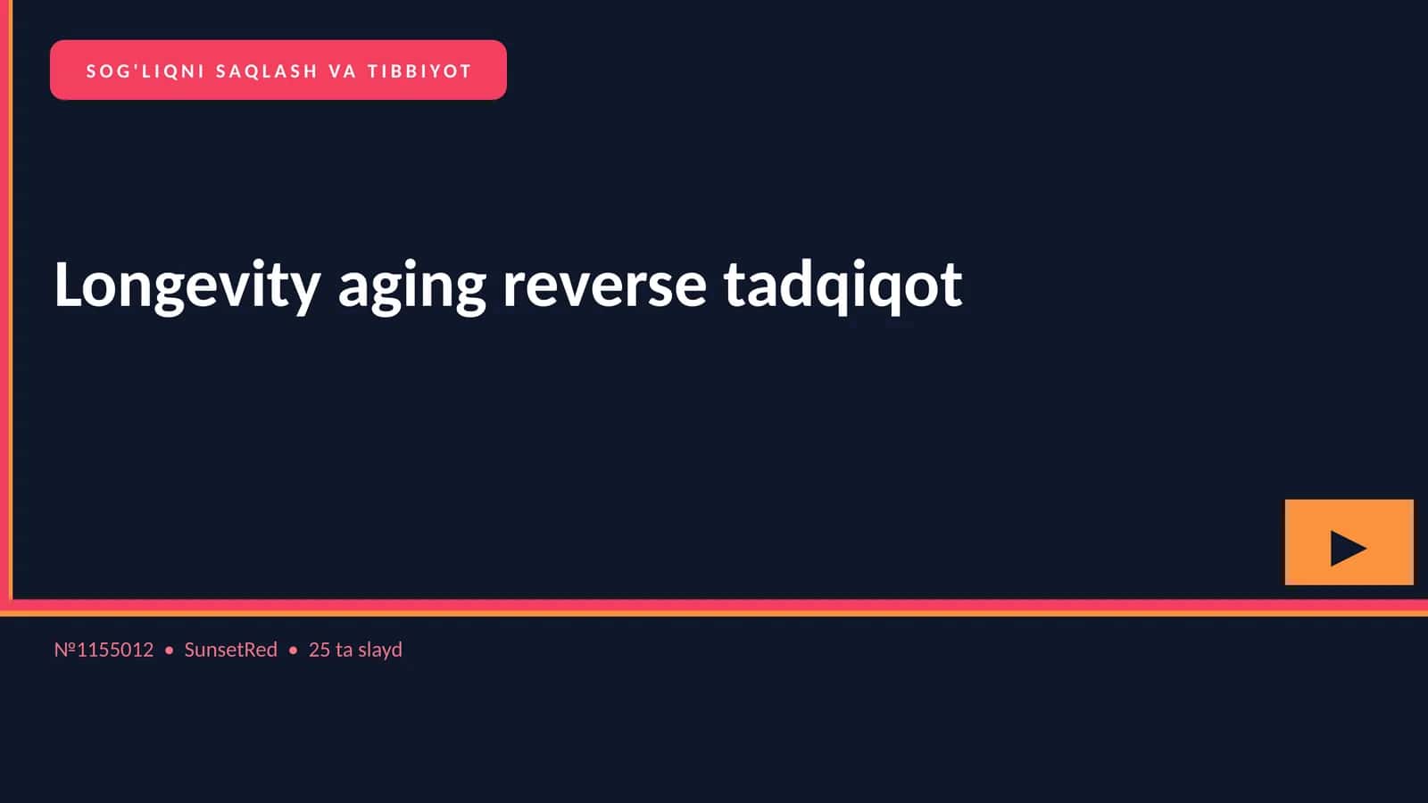 SOG'LIQNI SAQLASH VA TIBBIYOT 1