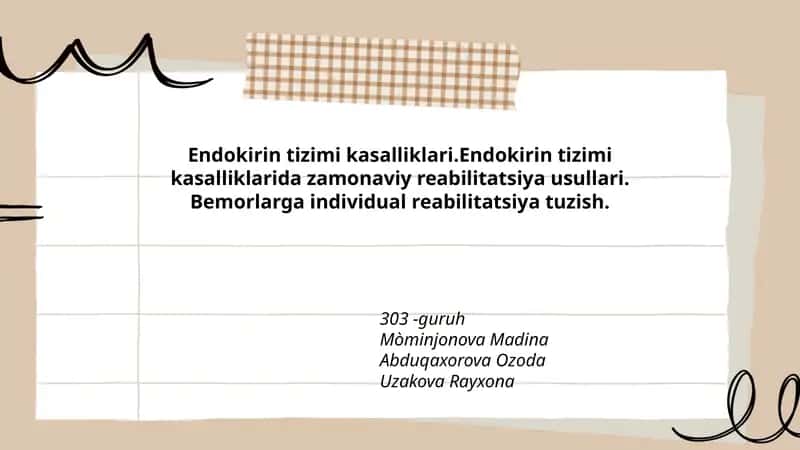 Endokirin tizimi kasalliklari 1