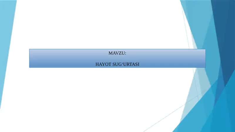 HAYOT SUG‘URTASI 1