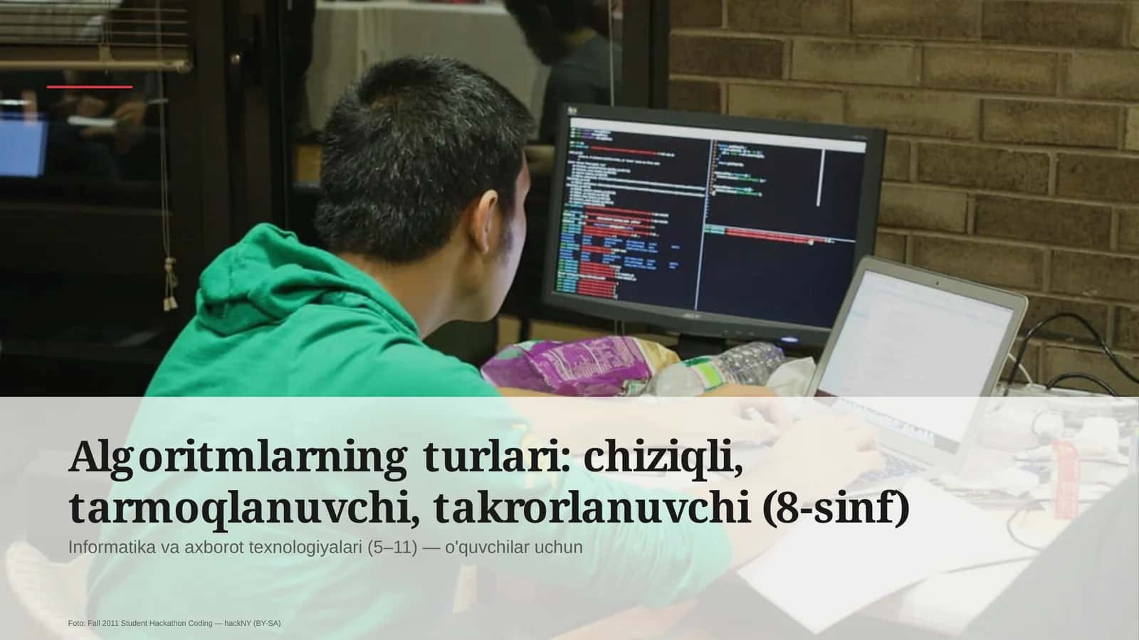 Algoritmlarning turlari: chiziqli, tarmoqlanuvchi, takrorlanuvchi (8-sinf) 1