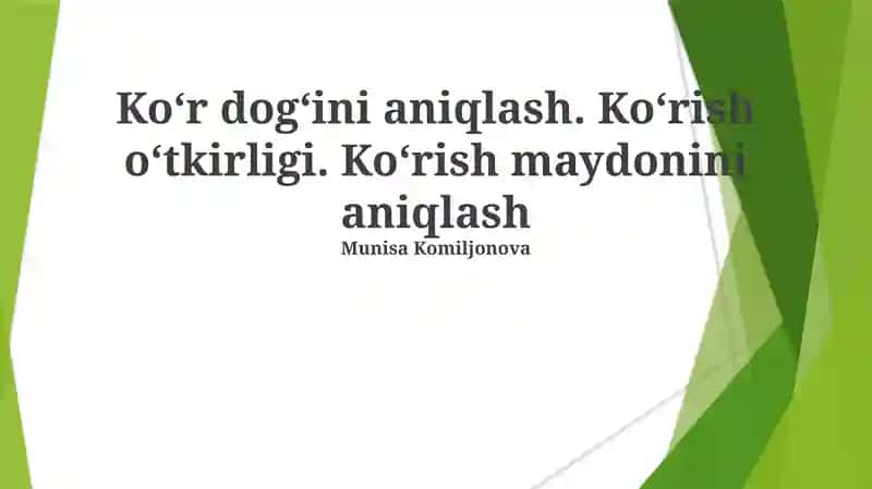 Ko'rish maydonini aniqlash 1