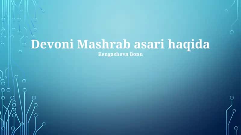 Devoni Mashrab 1