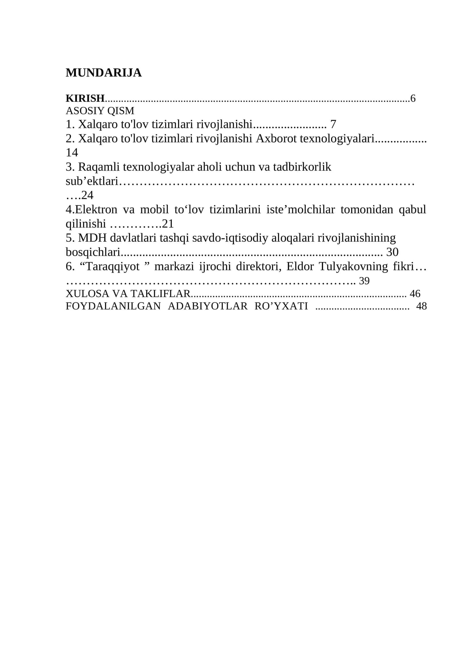 Xalqaro to'lov tizimlari rivojlanishi 1