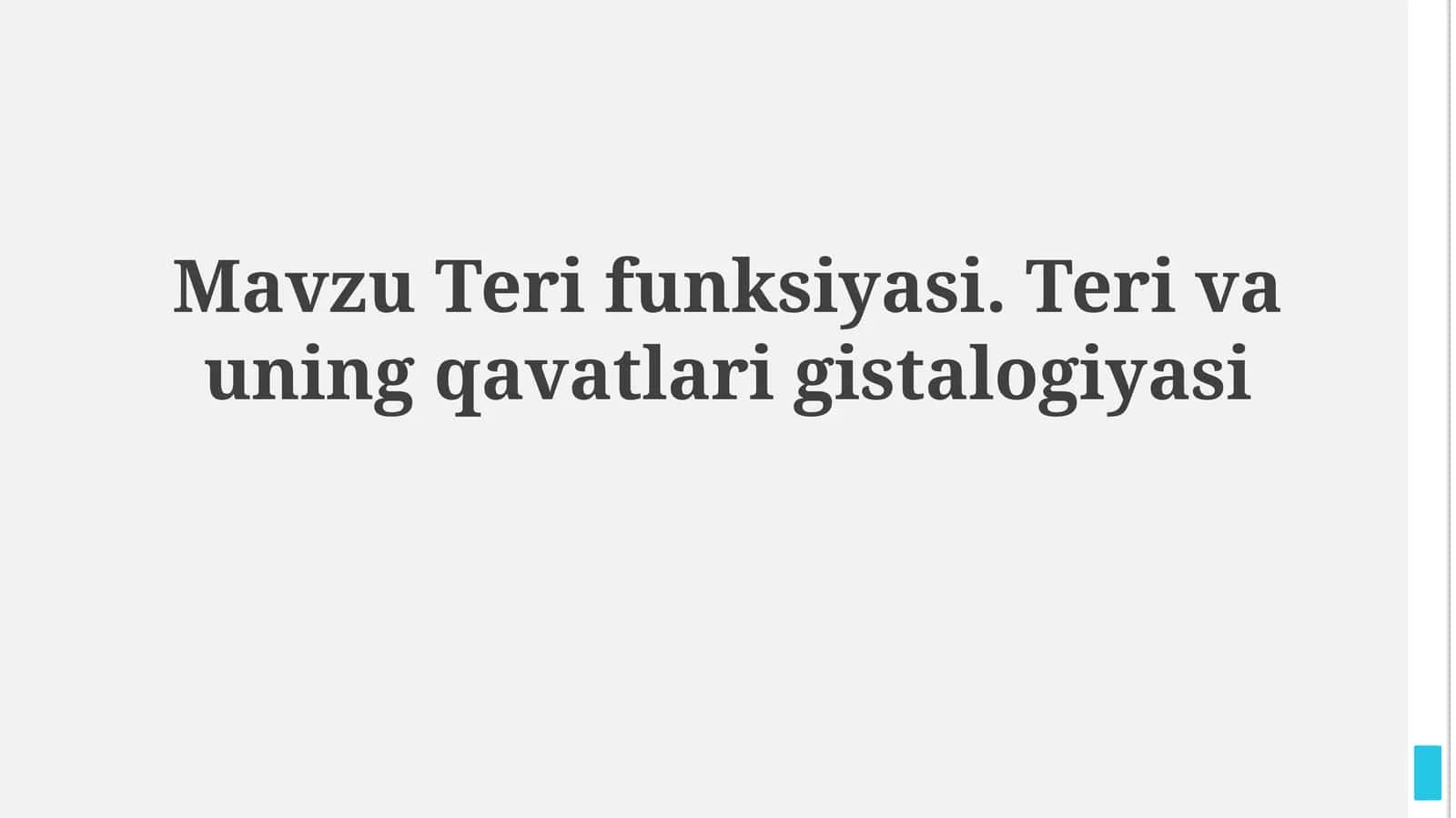 Teri funksiyasi va gistologiyasi 1