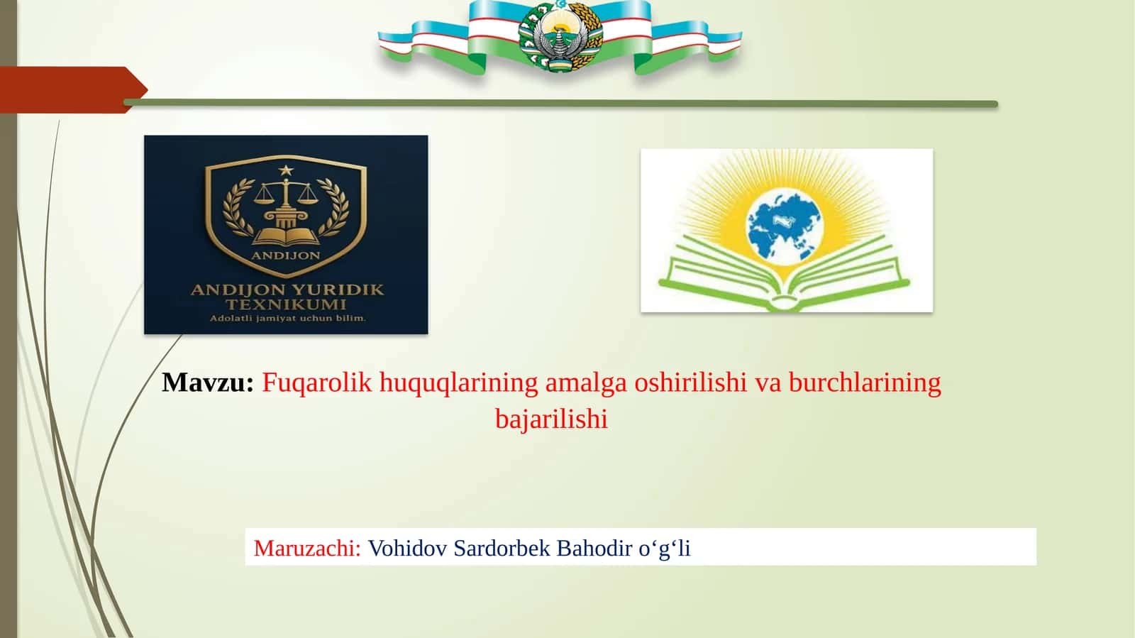 Fuqarolik huquqlarining amalga oshirilishi va burchlarining bajarilishi 1
