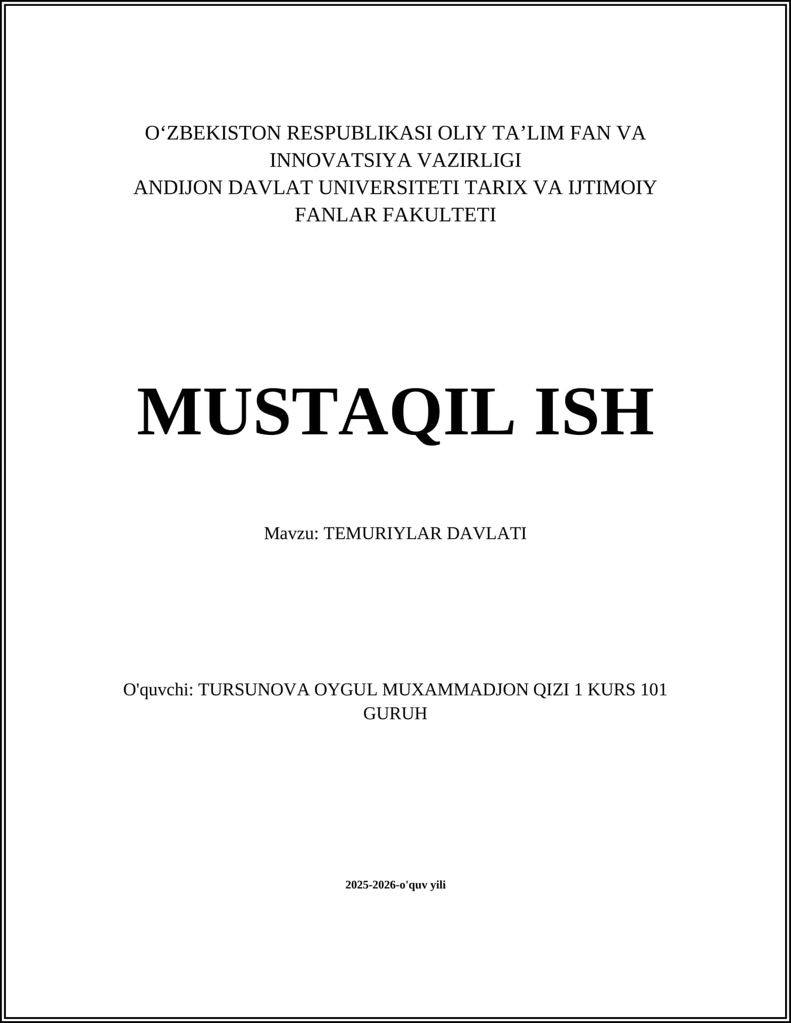TEMURIYLAR DAVLATI 1