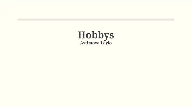 Hobbys 1