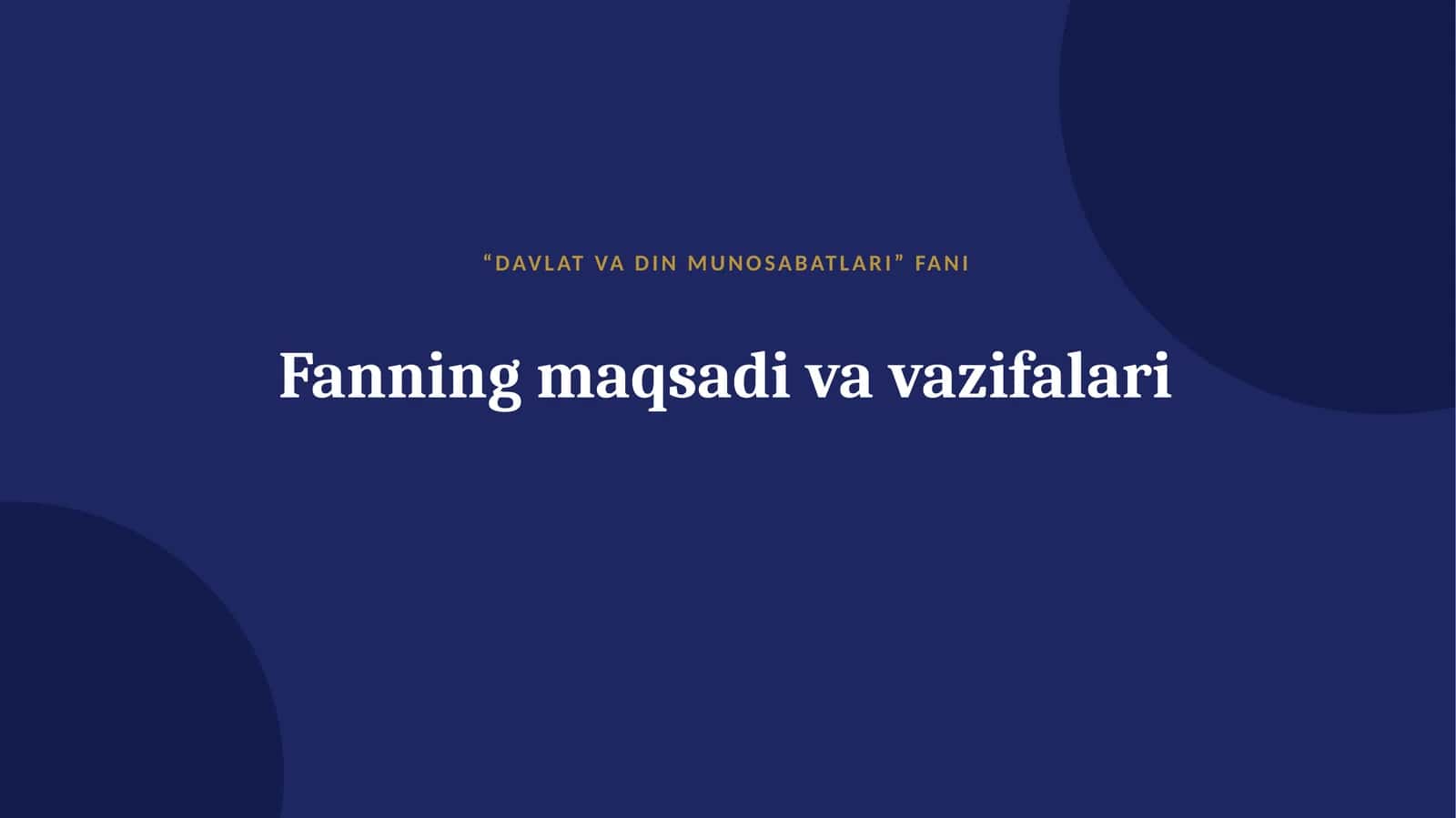 DAVLAT VA DIN MUNOSABATLARI 1