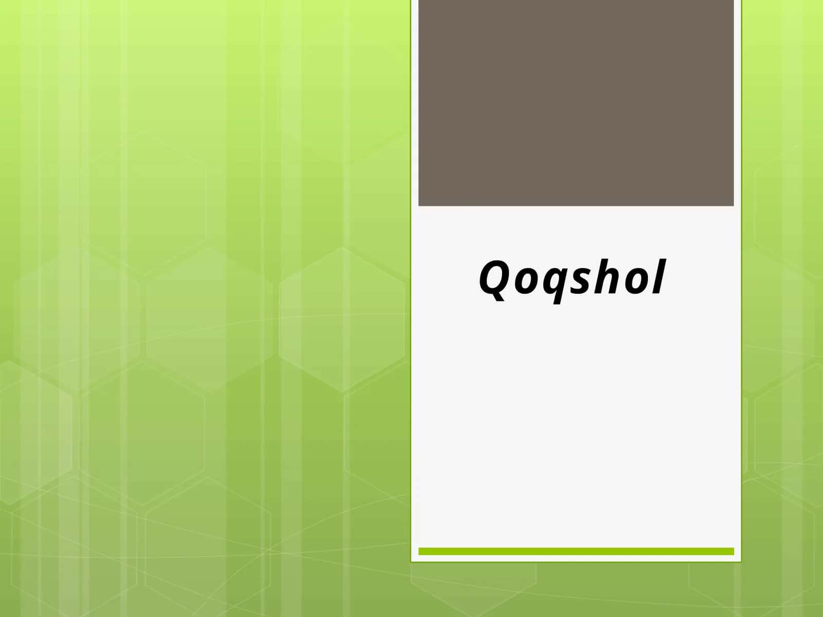 Qoqshol 1