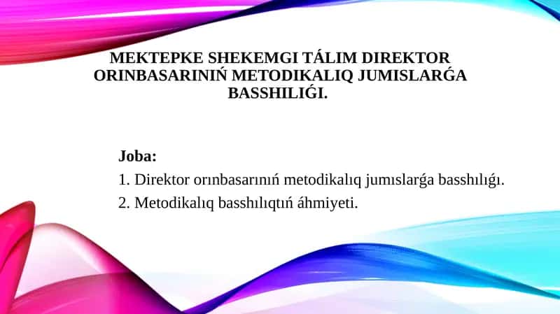 Direktororın Metodikalıq Jumıslarǵa Bassis 1