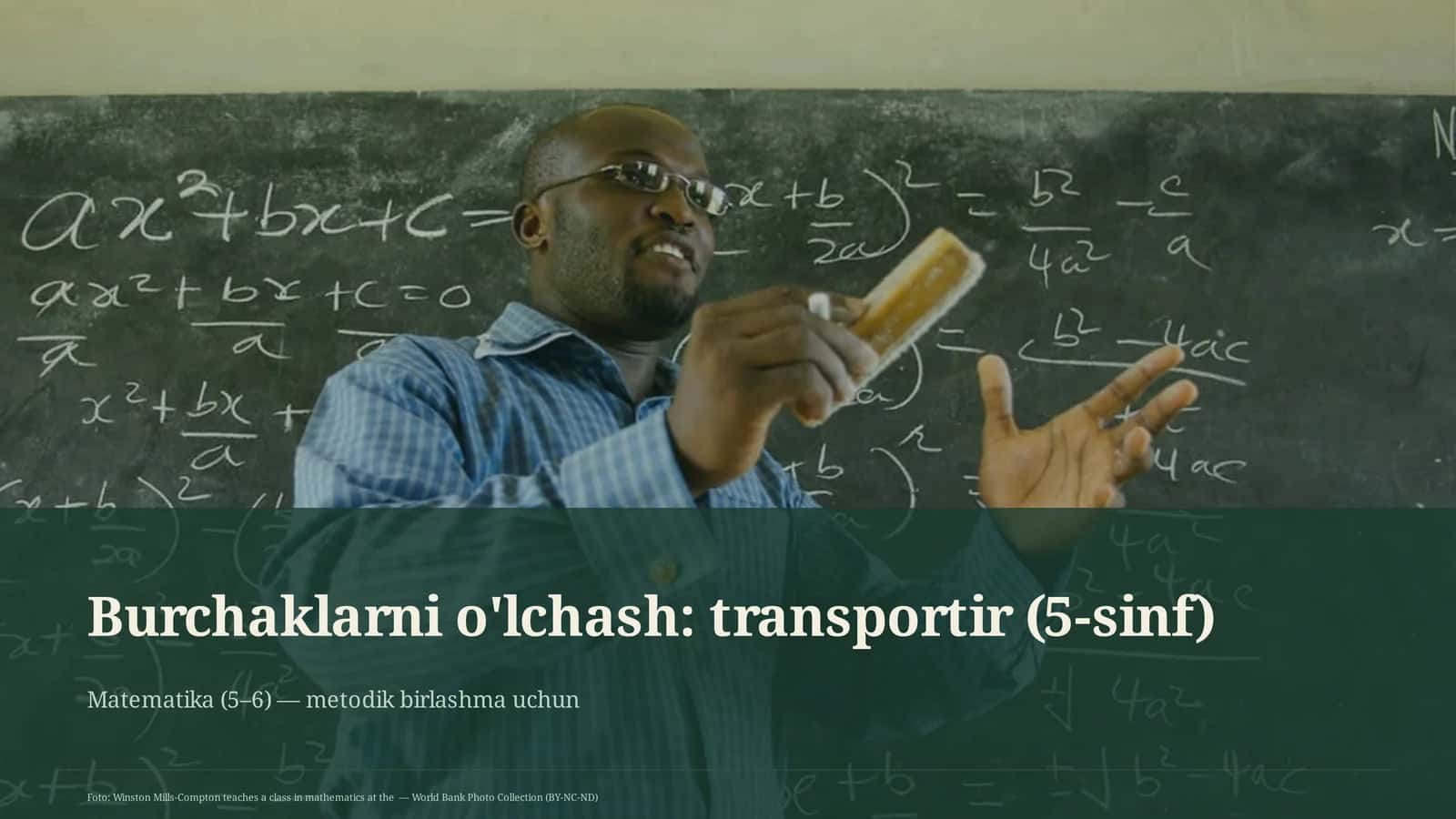 Burchaklarni o'lchash: transportir (5-sinf) 1