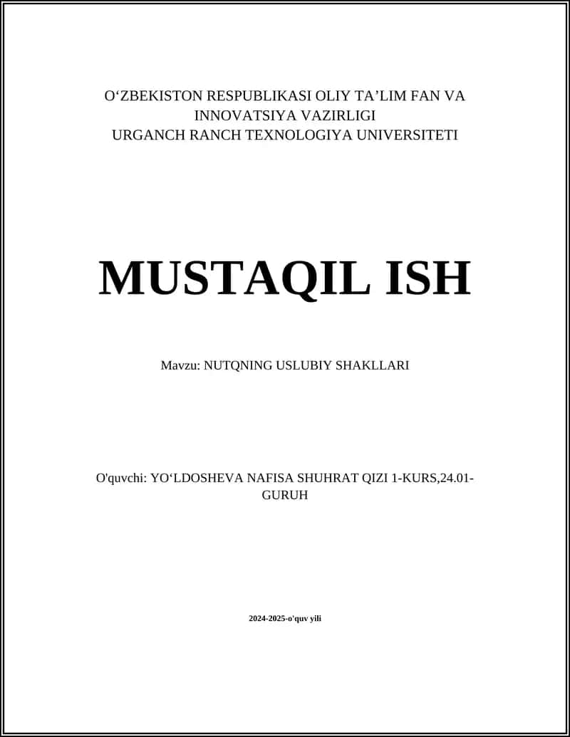 NUTQNING USLUBIY SHAKLLARI