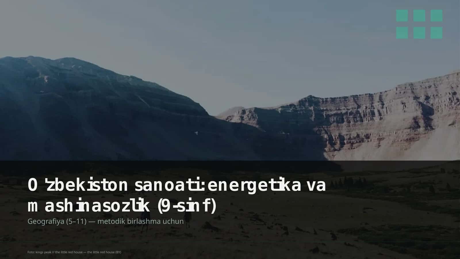 O'zbekiston sanoati: energetika va mashinasozlik (9-sinf) 1
