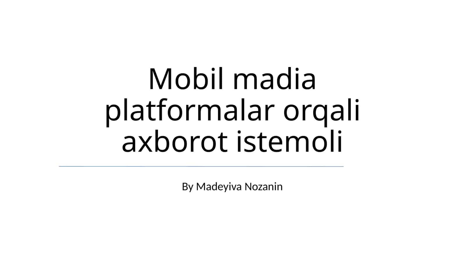 Mobil Madia Platformalar Orqali Axborot Istemoli 1