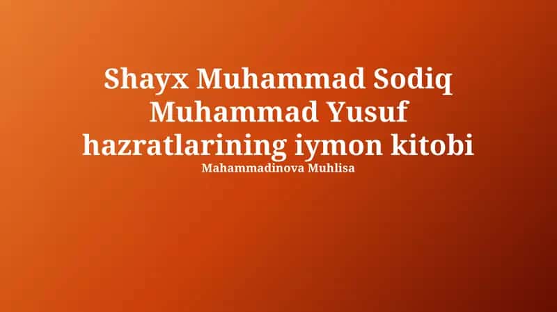 Iymon Asoslari 1