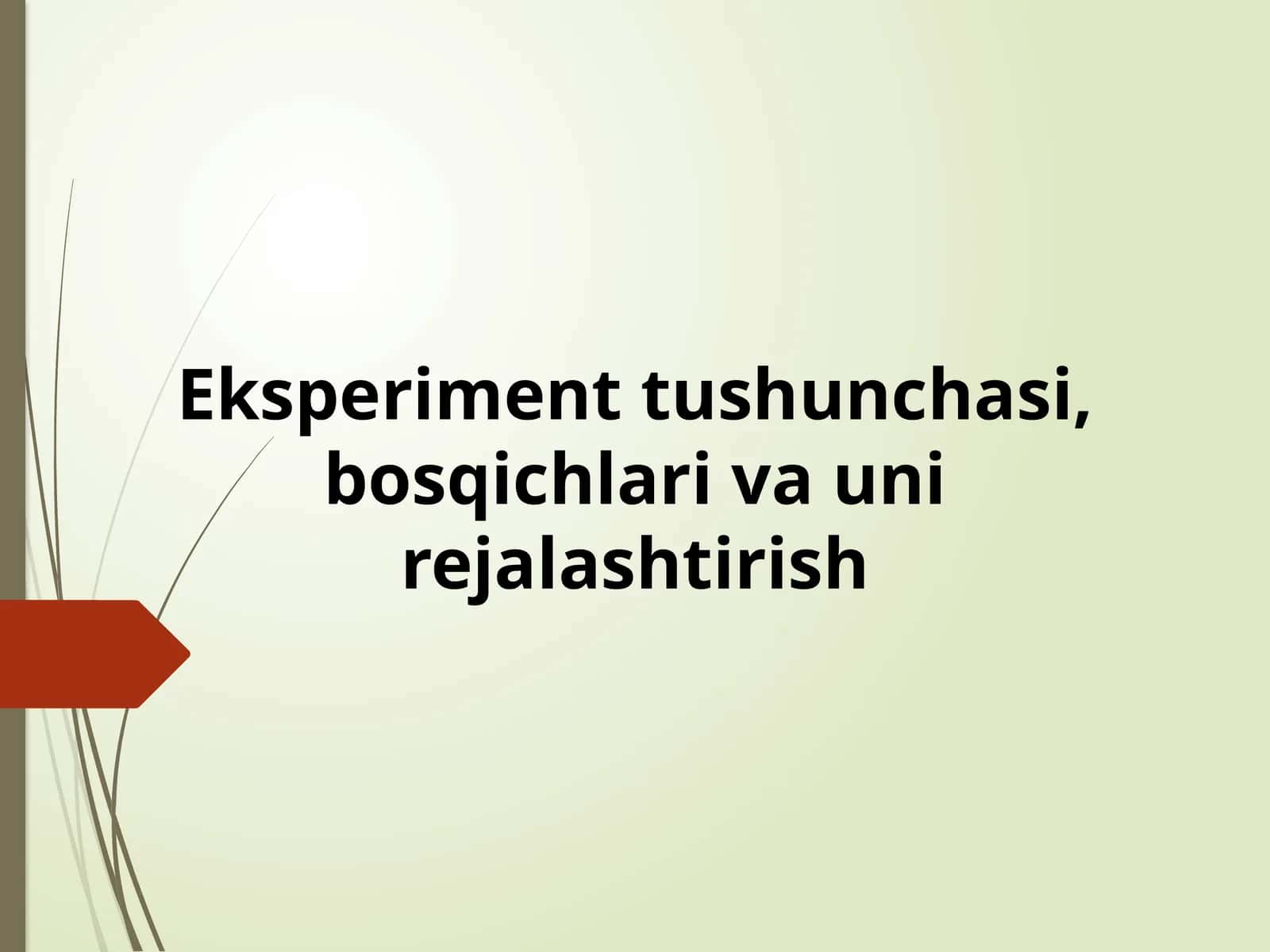 Eksperiment tushunchasi, bosqichlari va uni rejalashtirish 1