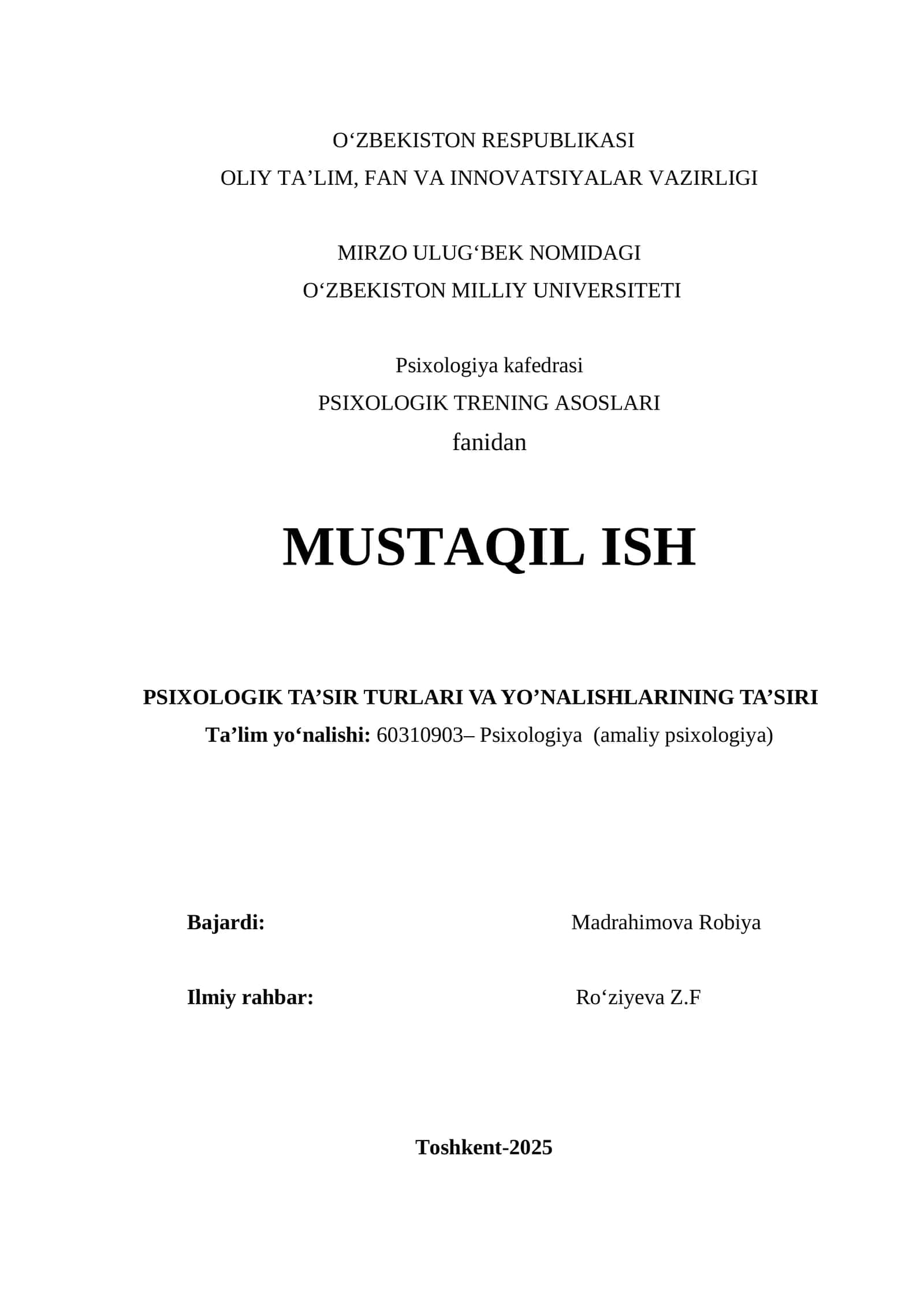 PSIXOLOGIK TRENING ASOSLARI 1