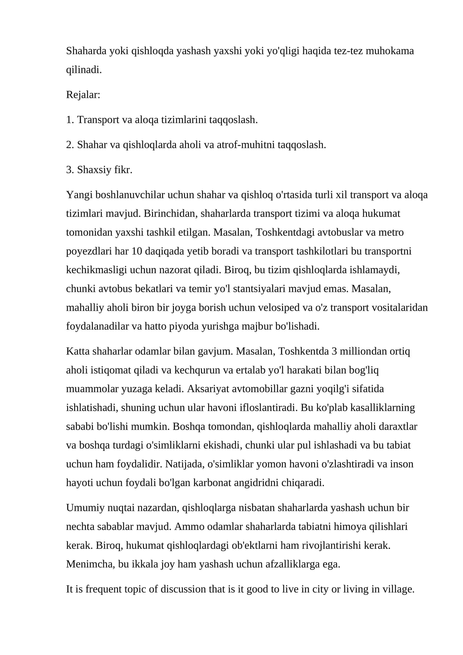 Transport va aloqa tizimlari 1