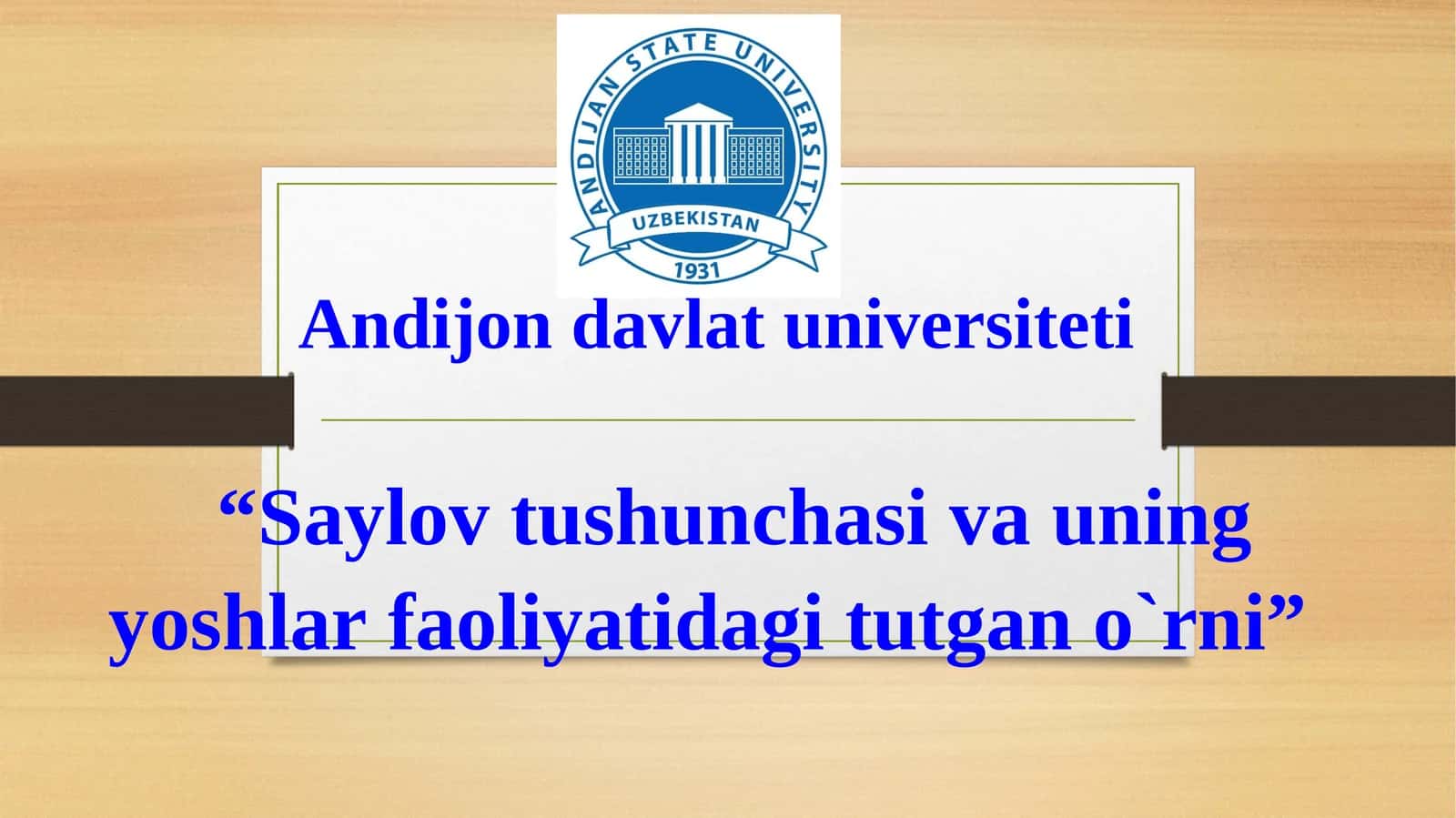 Saylov tushunchasini o'rgating 1