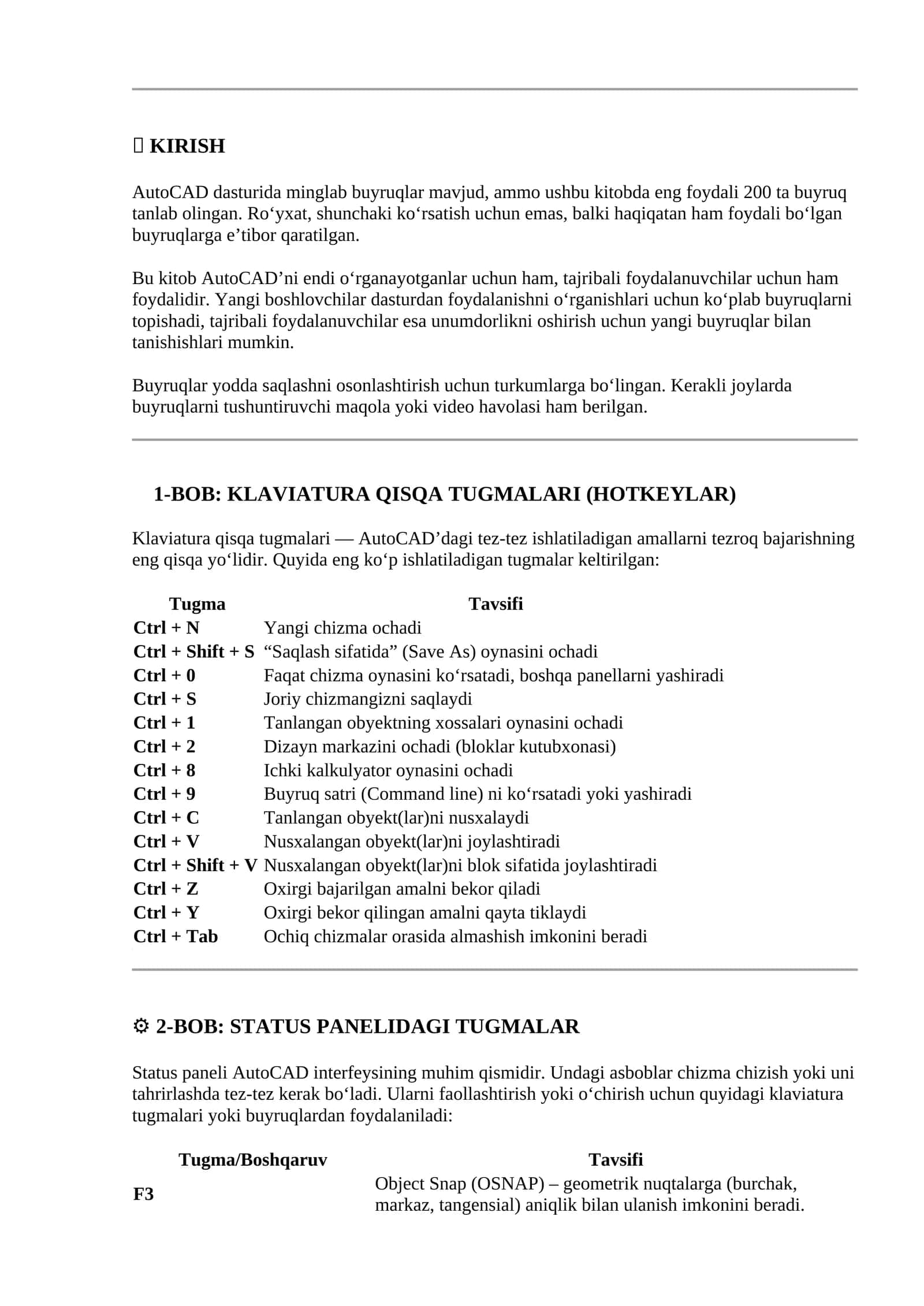 AutoCAD buyruqlari 1