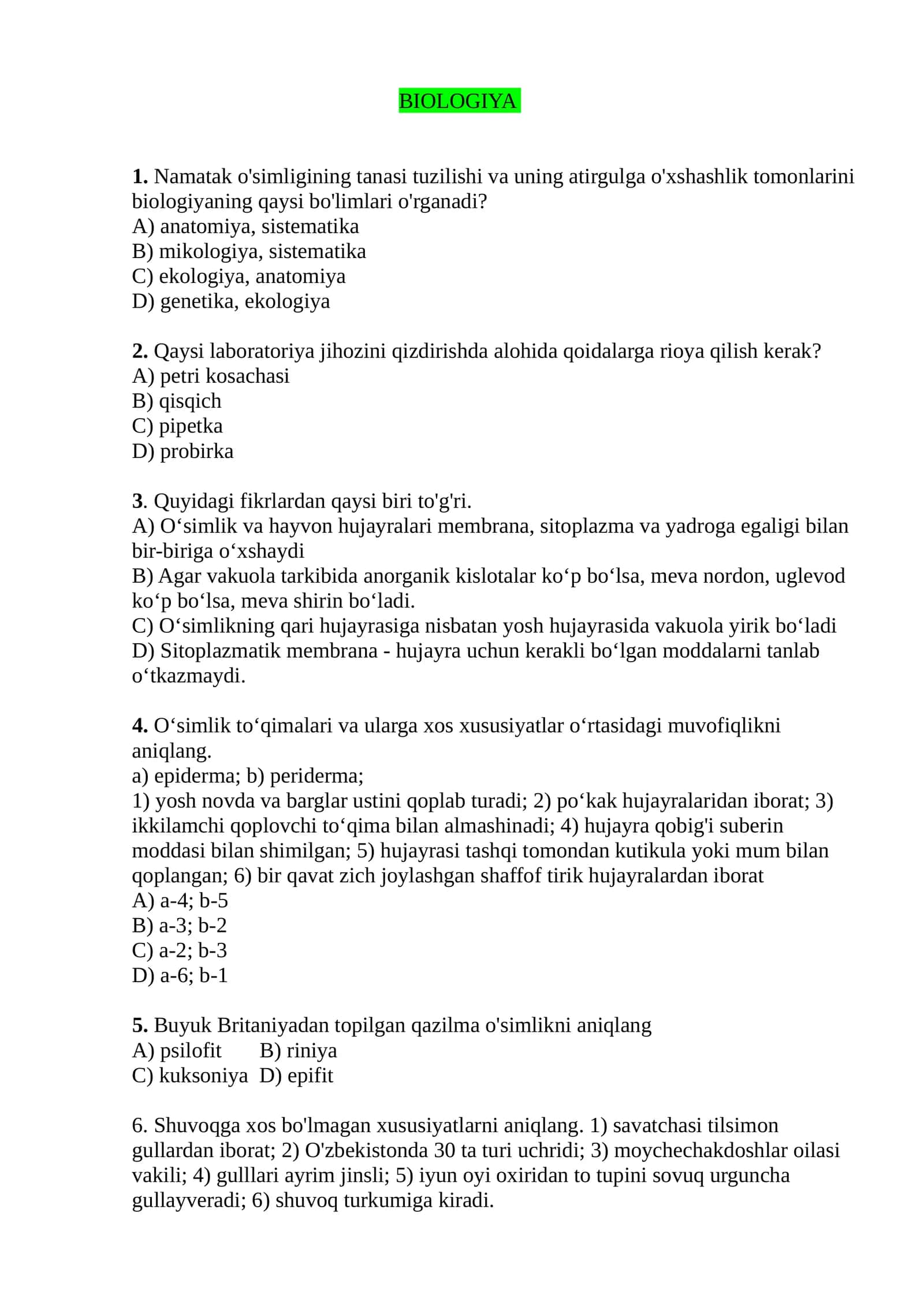 BIOLOGIYA 1