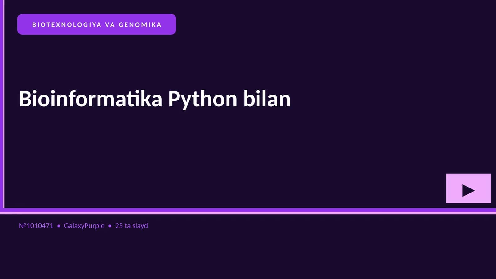 Bioinformatika Python bilan 1